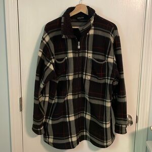 NY&CO Women’s Plaid Zip up sweatshirt size Large